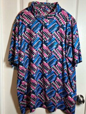 Deolax Colorful Geometric Men's Shirt - Size XXL EUC